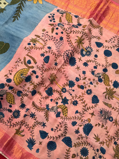 Silkcotton penkalamkari saree
