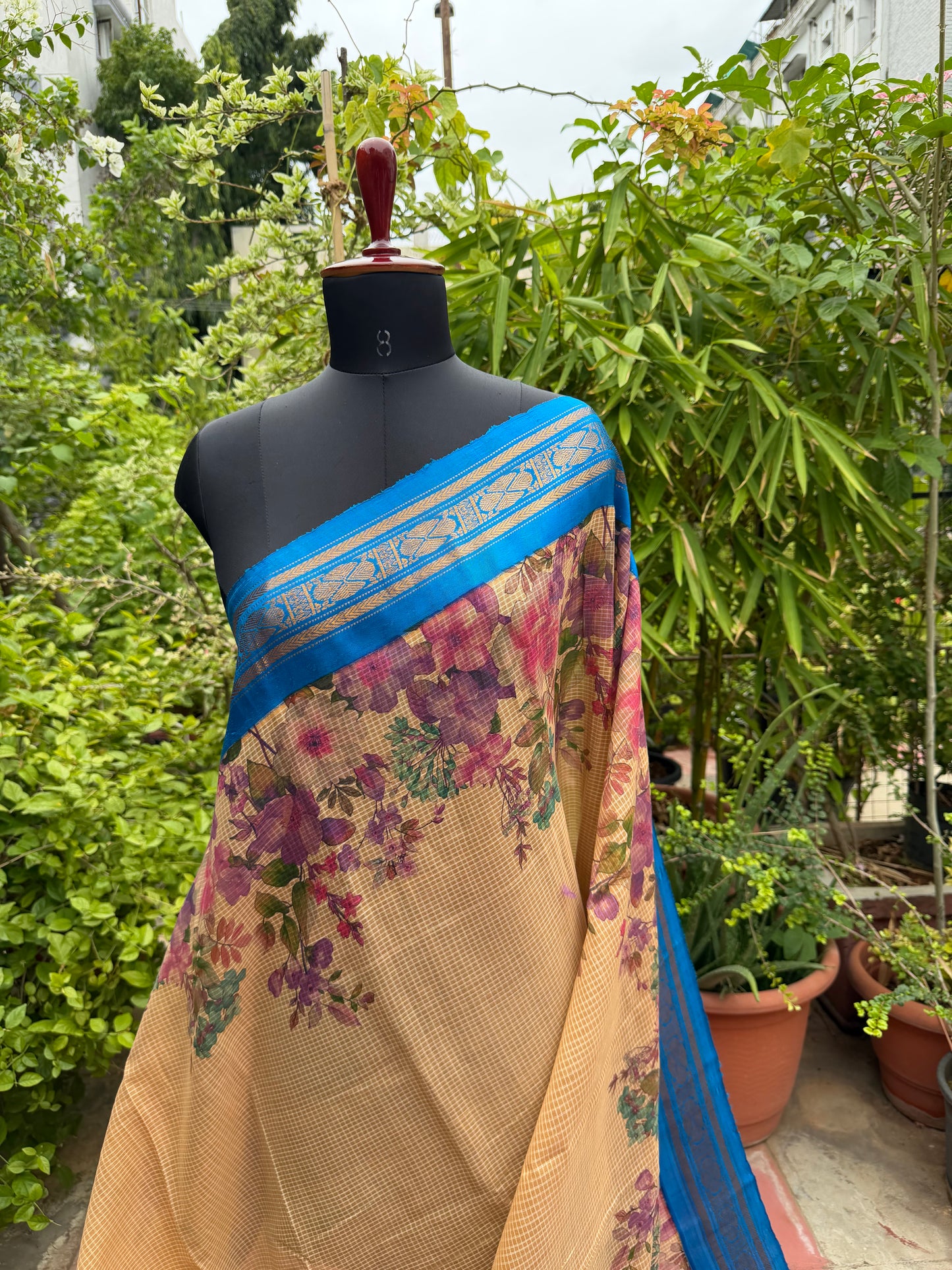 Gadwal cotton with digital print saree