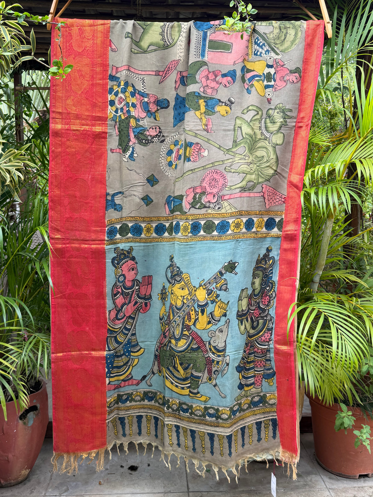 Silkcotton penkalamkari saree