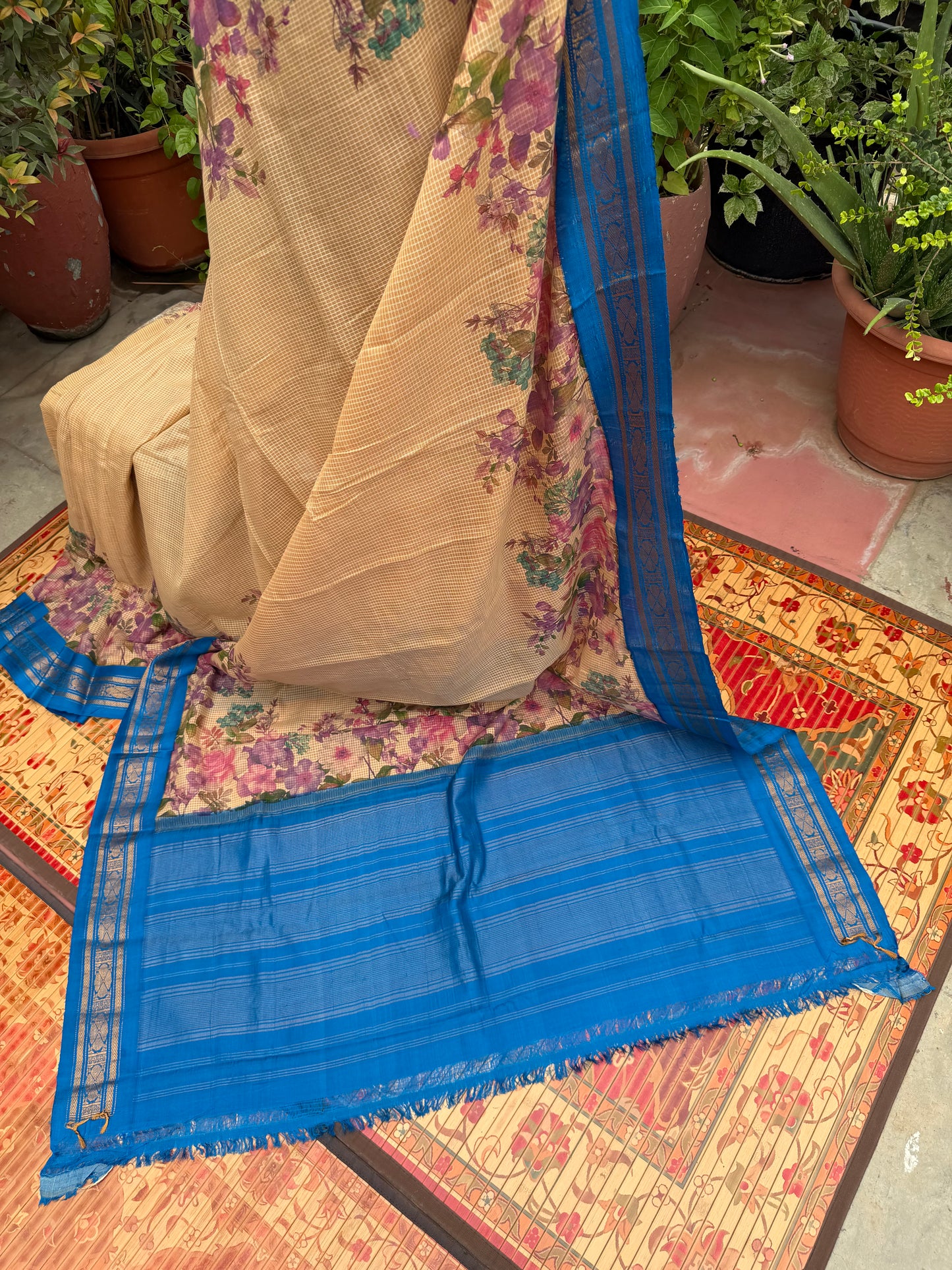 Gadwal cotton with digital print saree