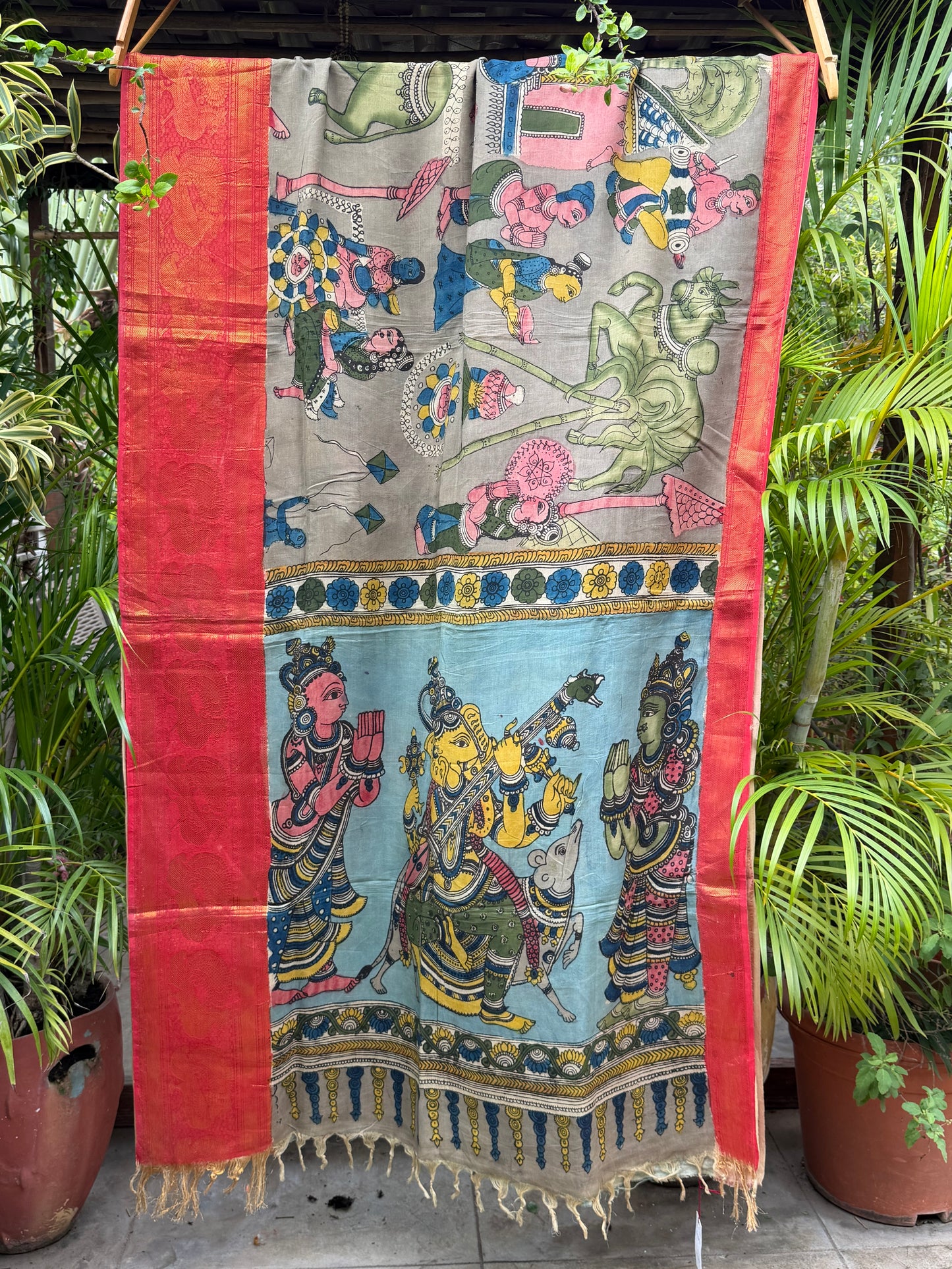 Silkcotton penkalamkari saree