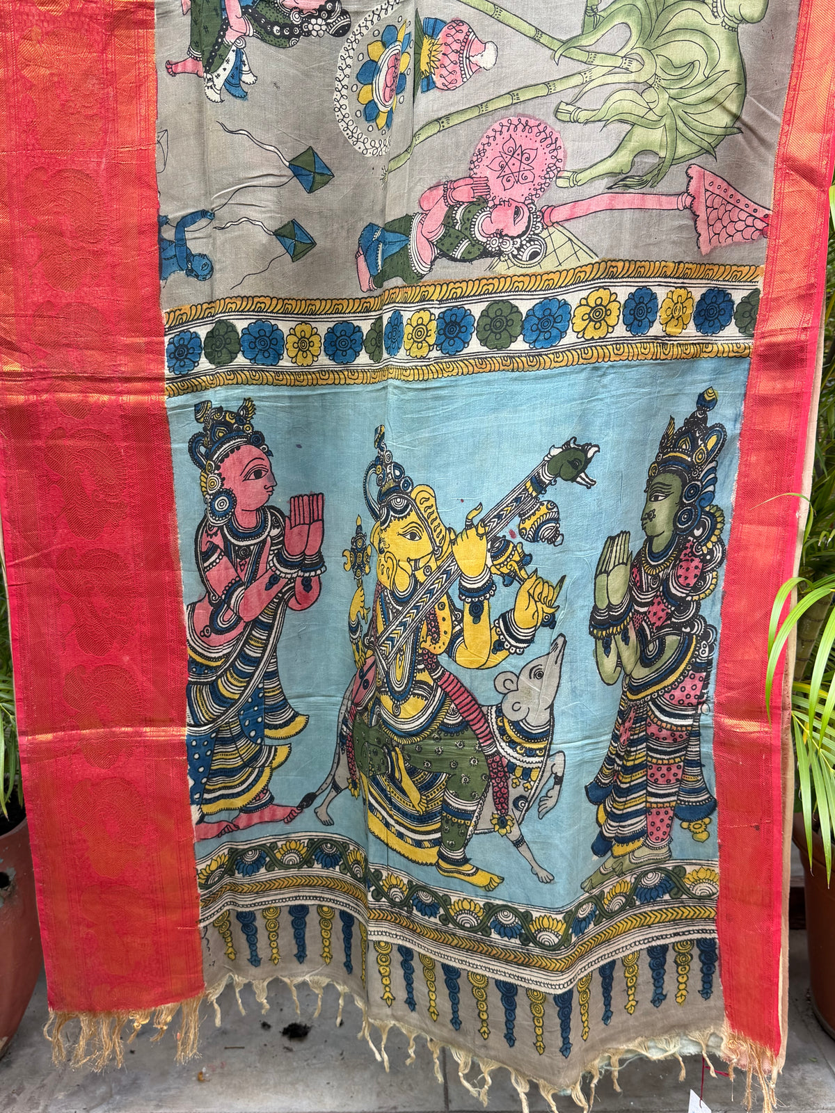 Silkcotton penkalamkari saree