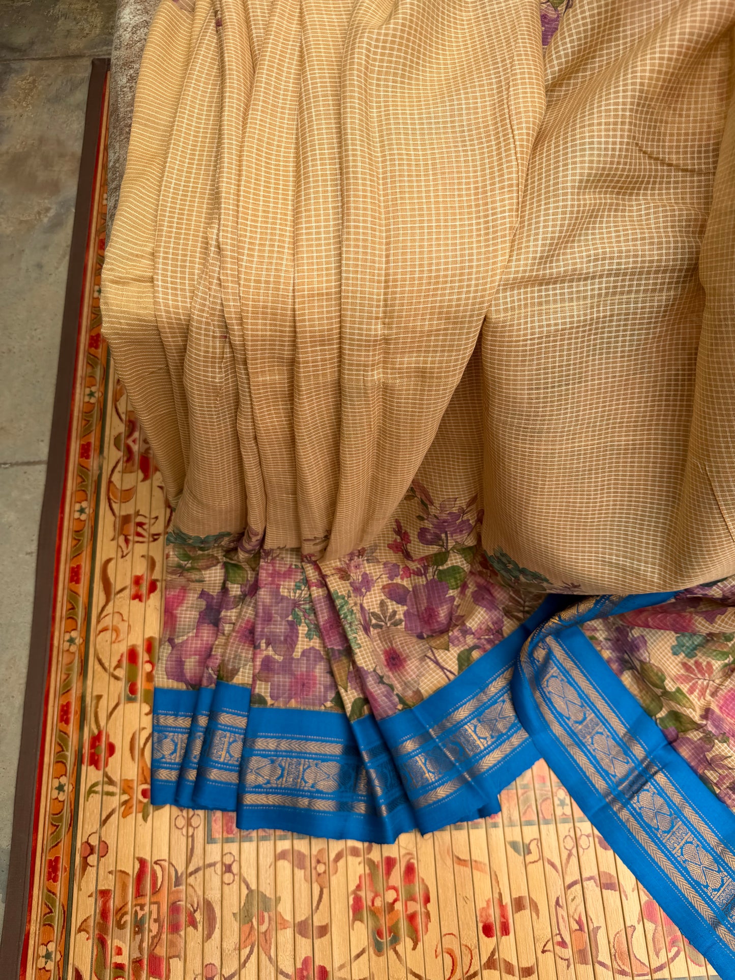 Gadwal cotton with digital print saree