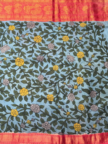 Silkcotton penkalamkari saree