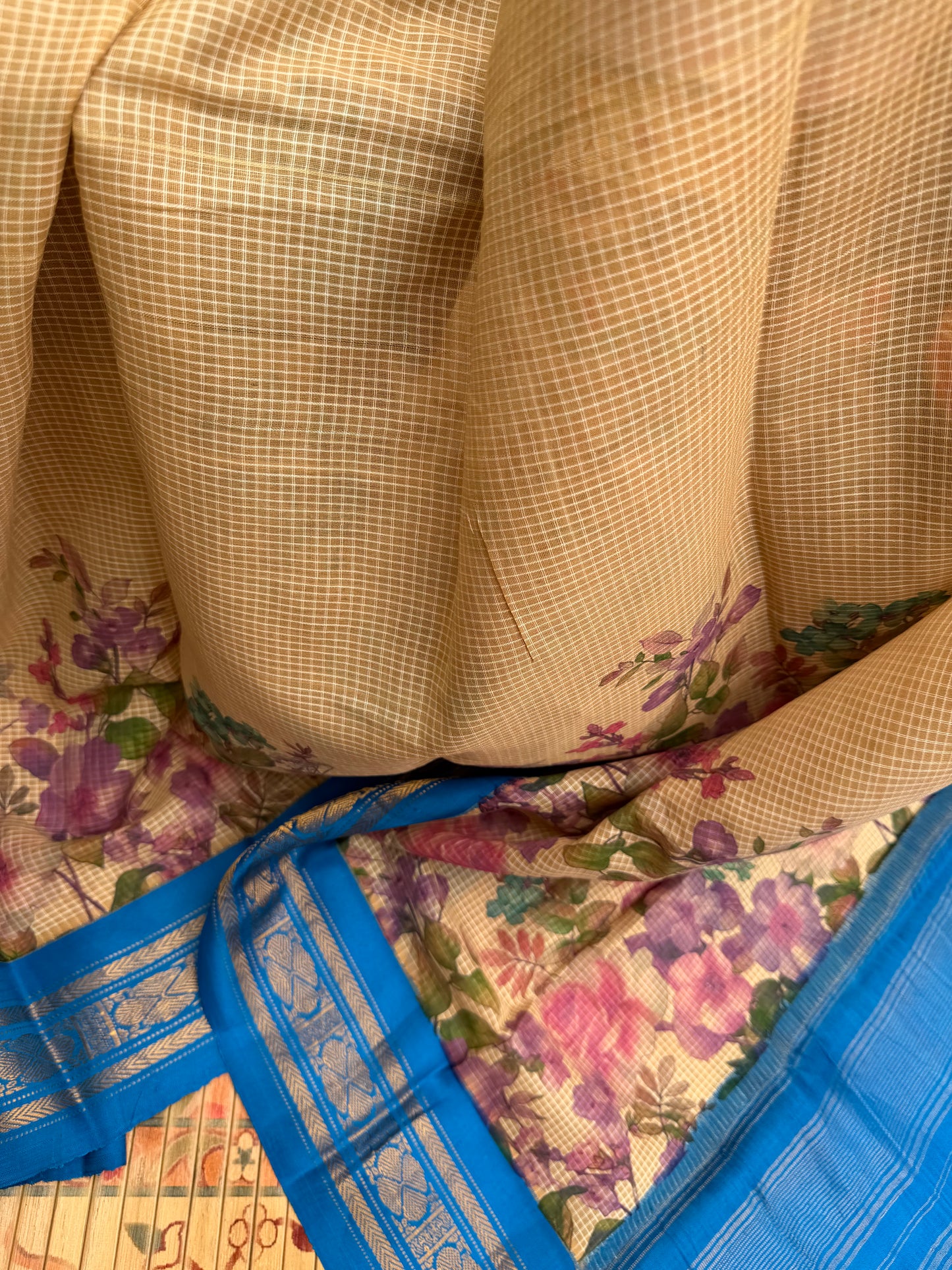 Gadwal cotton with digital print saree