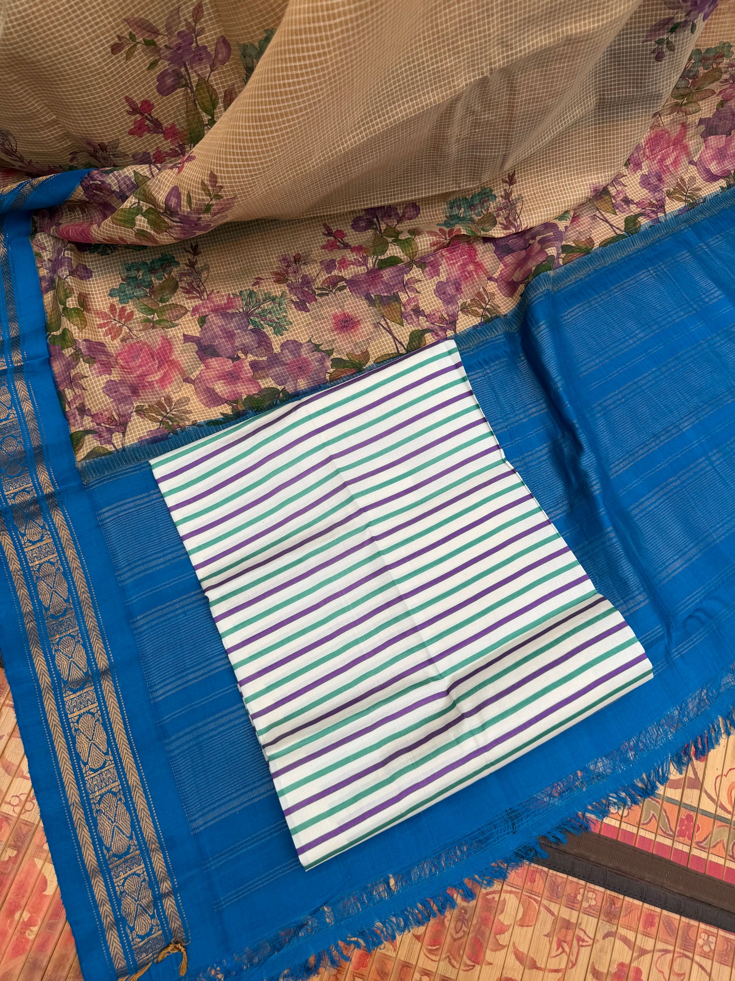 Gadwal cotton with digital print saree
