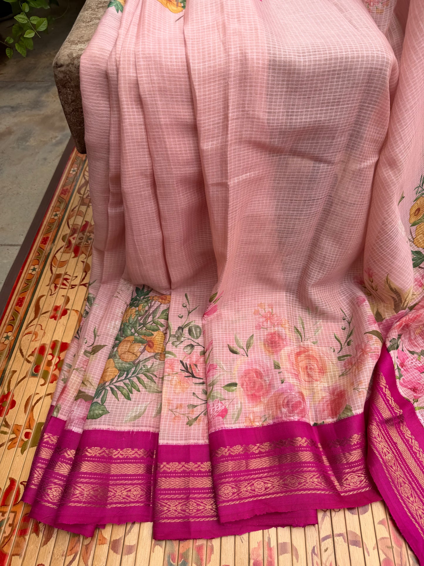 Gadwal cotton with digital print saree