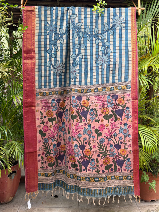 Silkcotton penkalamkari saree