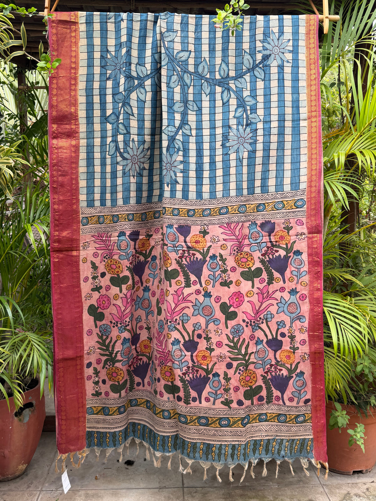 Silkcotton penkalamkari saree