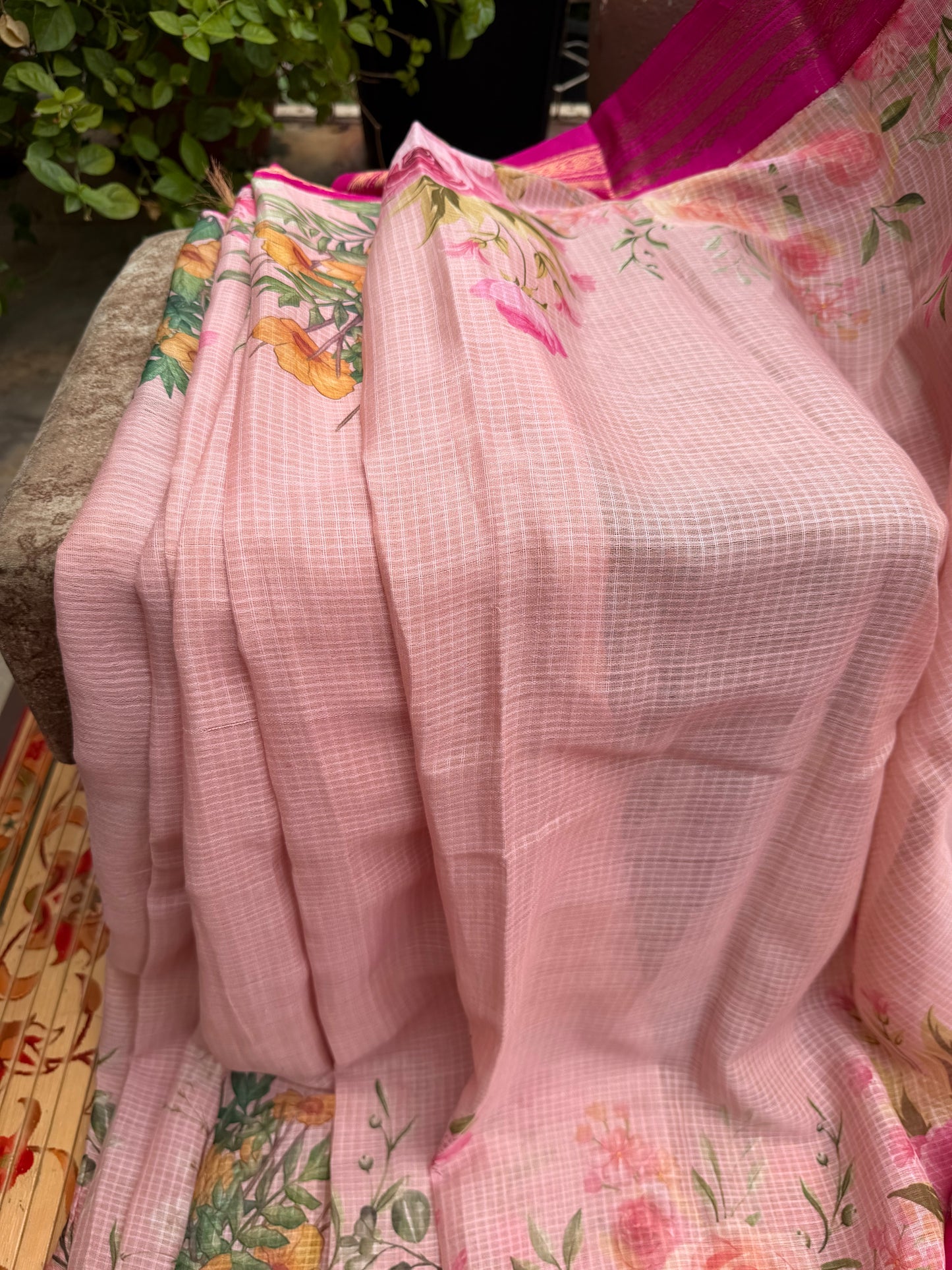 Gadwal cotton with digital print saree