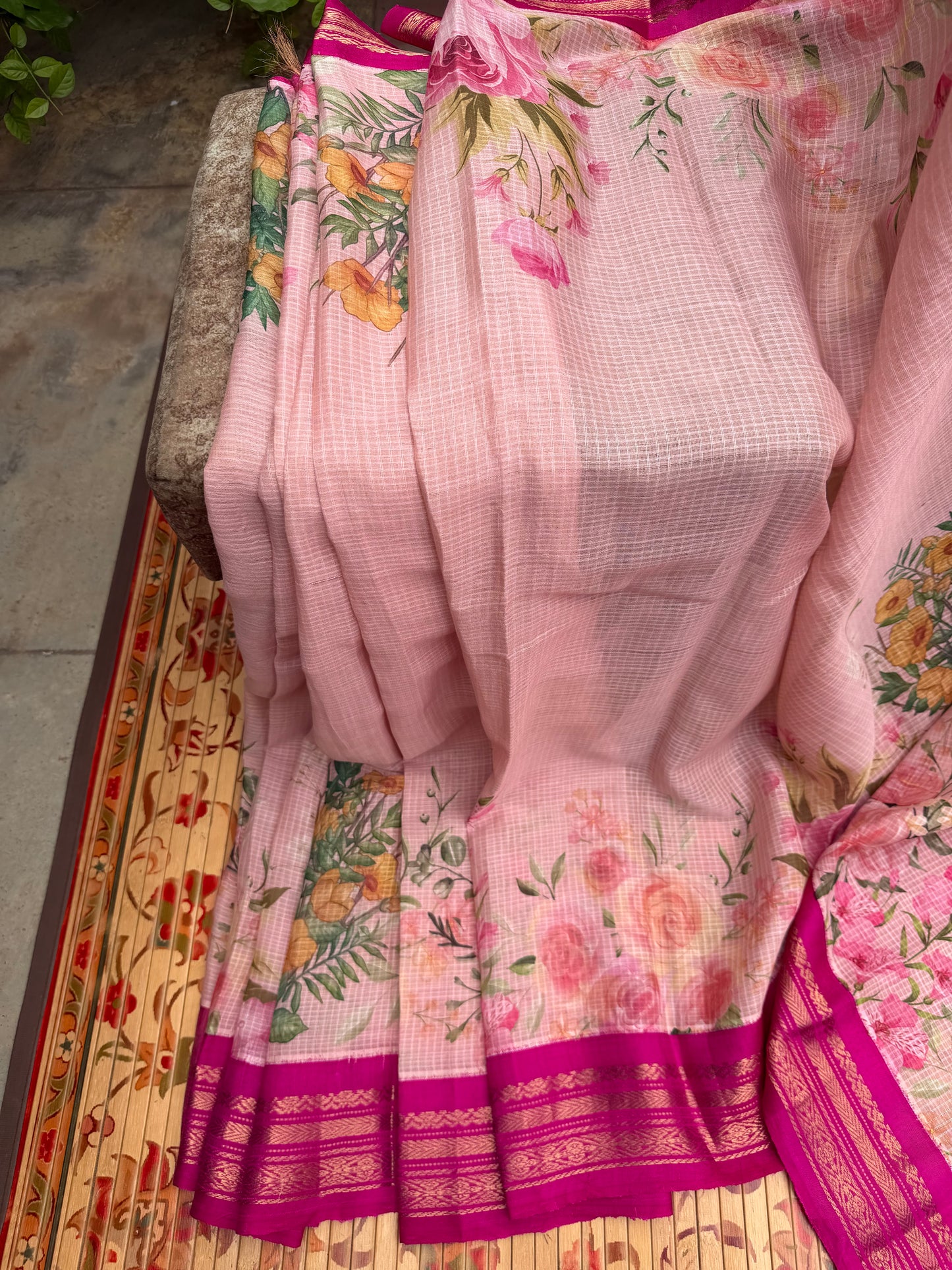 Gadwal cotton with digital print saree