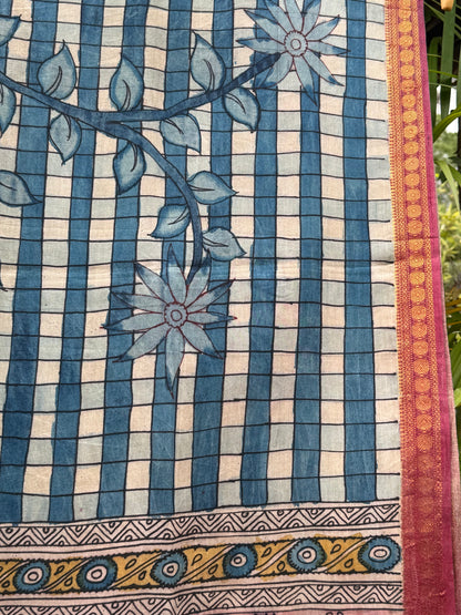 Silkcotton penkalamkari saree