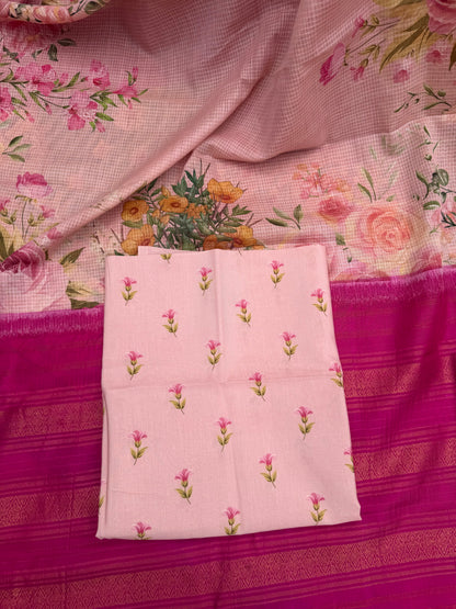 Gadwal cotton with digital print saree