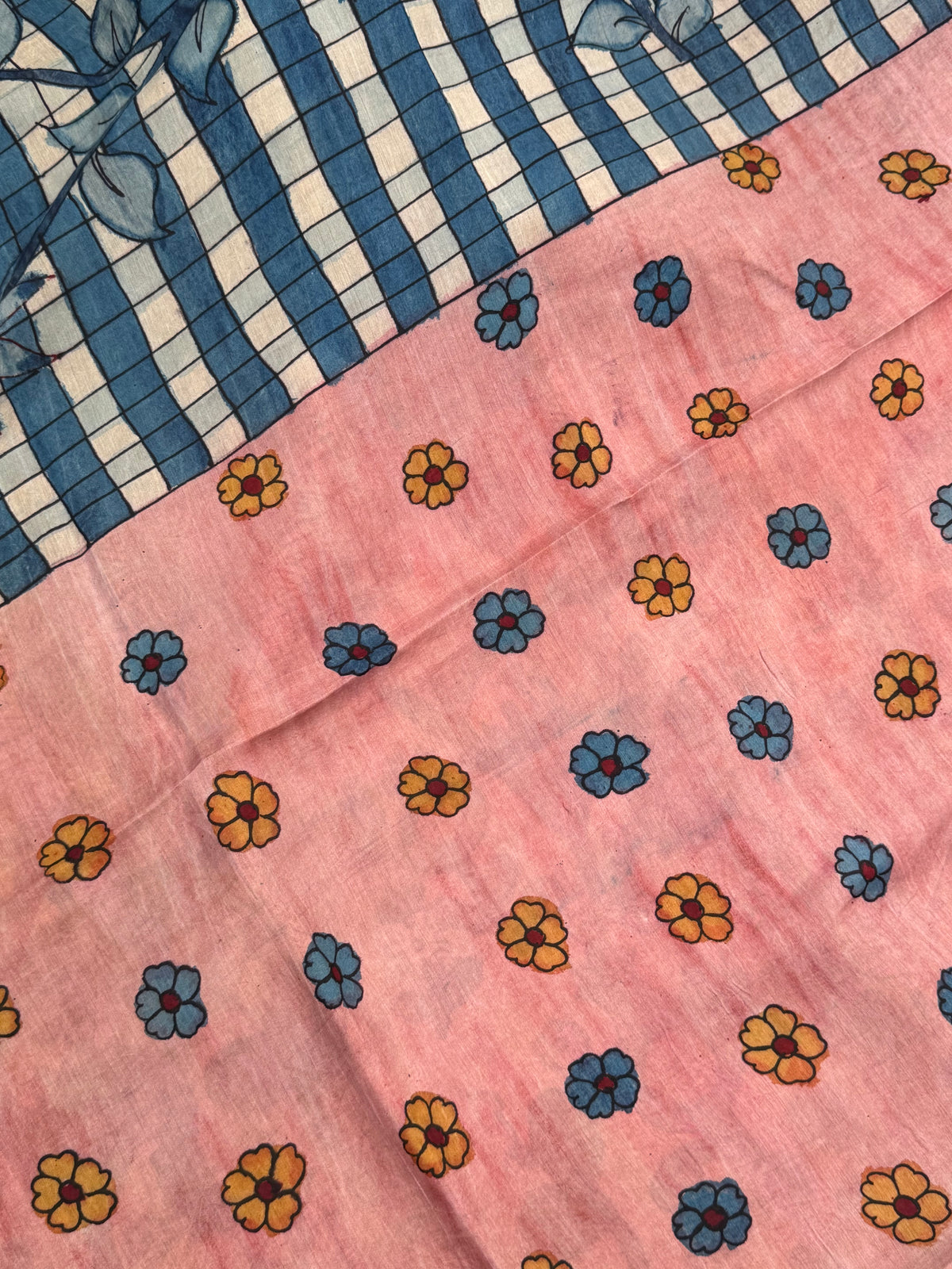 Silkcotton penkalamkari saree