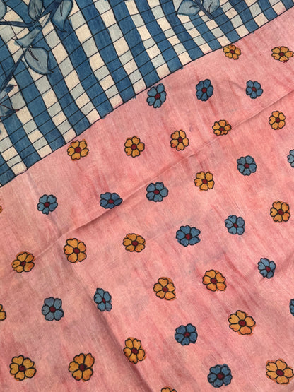 Silkcotton penkalamkari saree