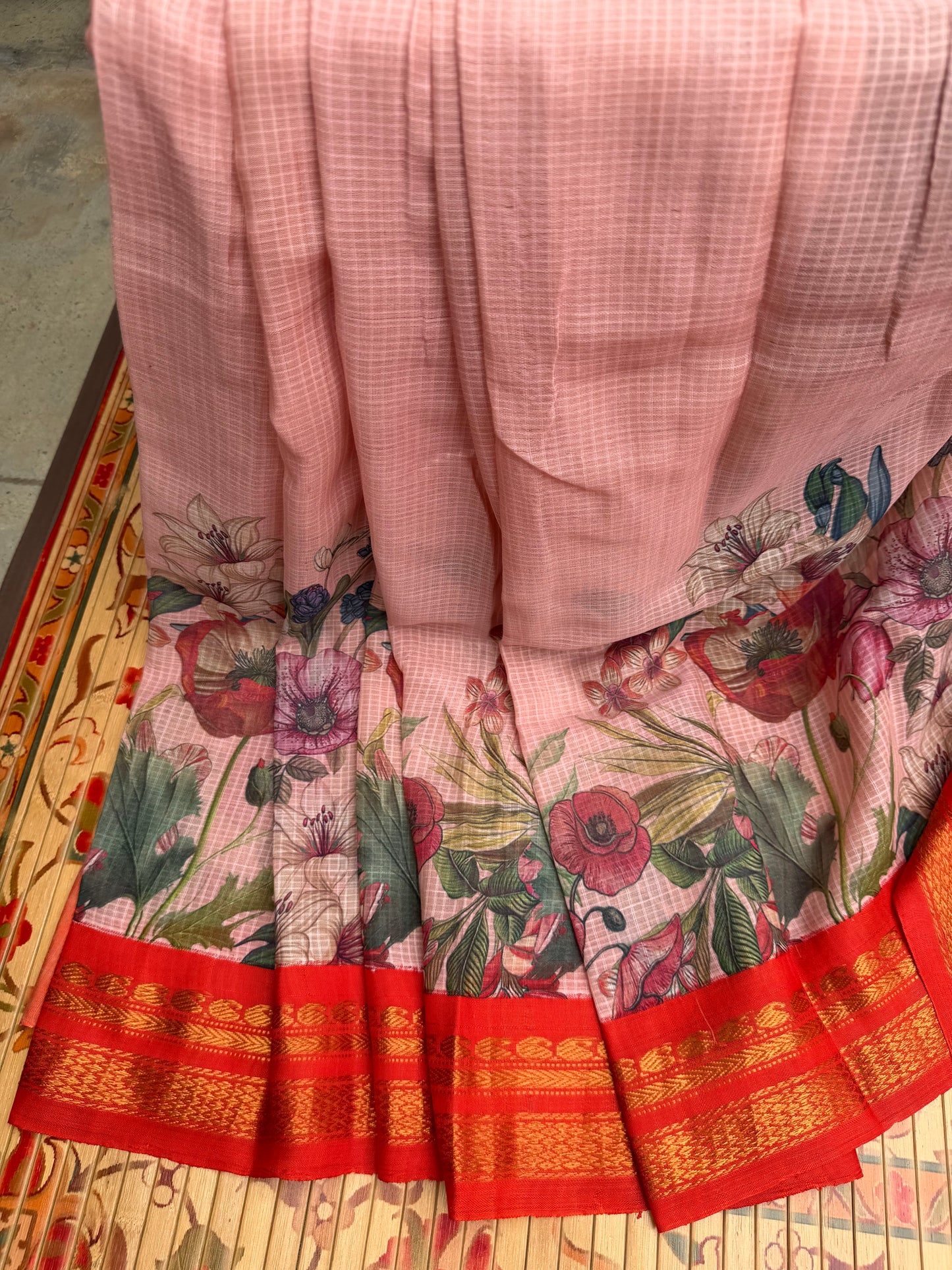 Gadwal cotton with digital print saree