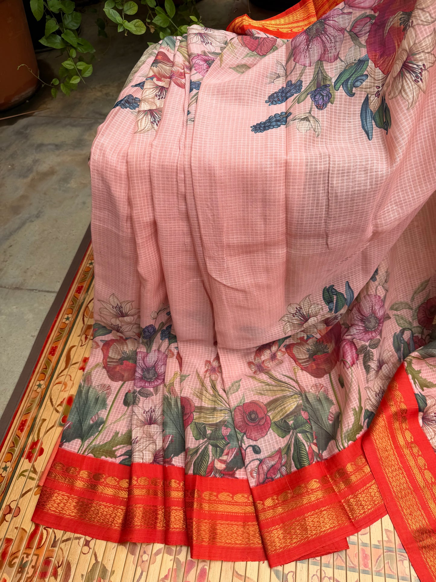 Gadwal cotton with digital print saree