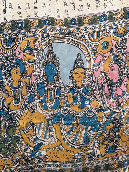 Silkcotton penkalamkari saree