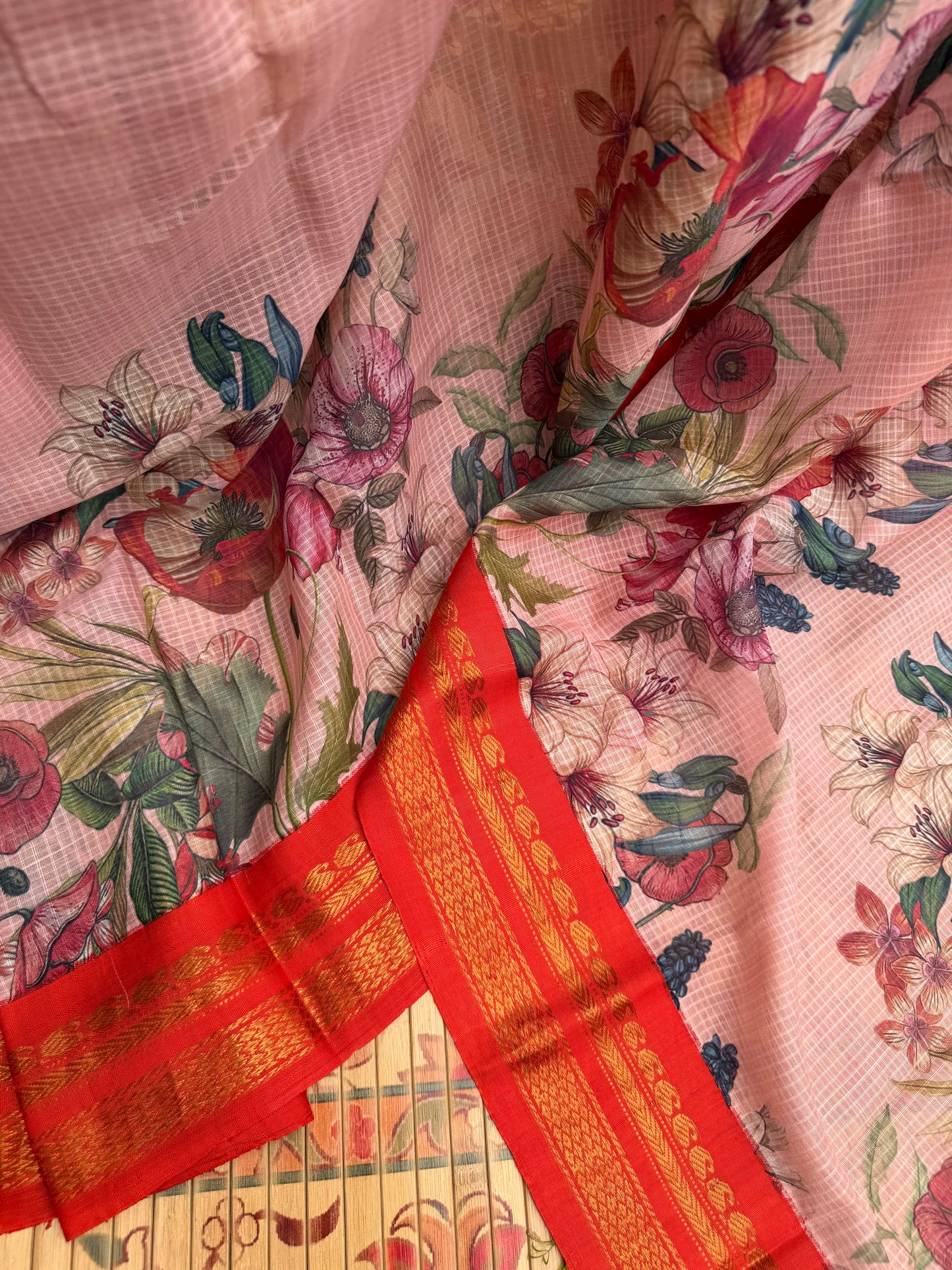 Gadwal cotton with digital print saree