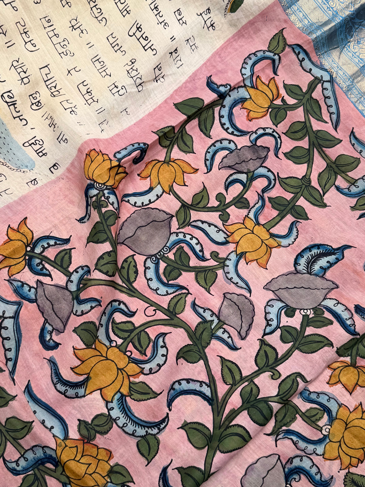 Silkcotton penkalamkari saree