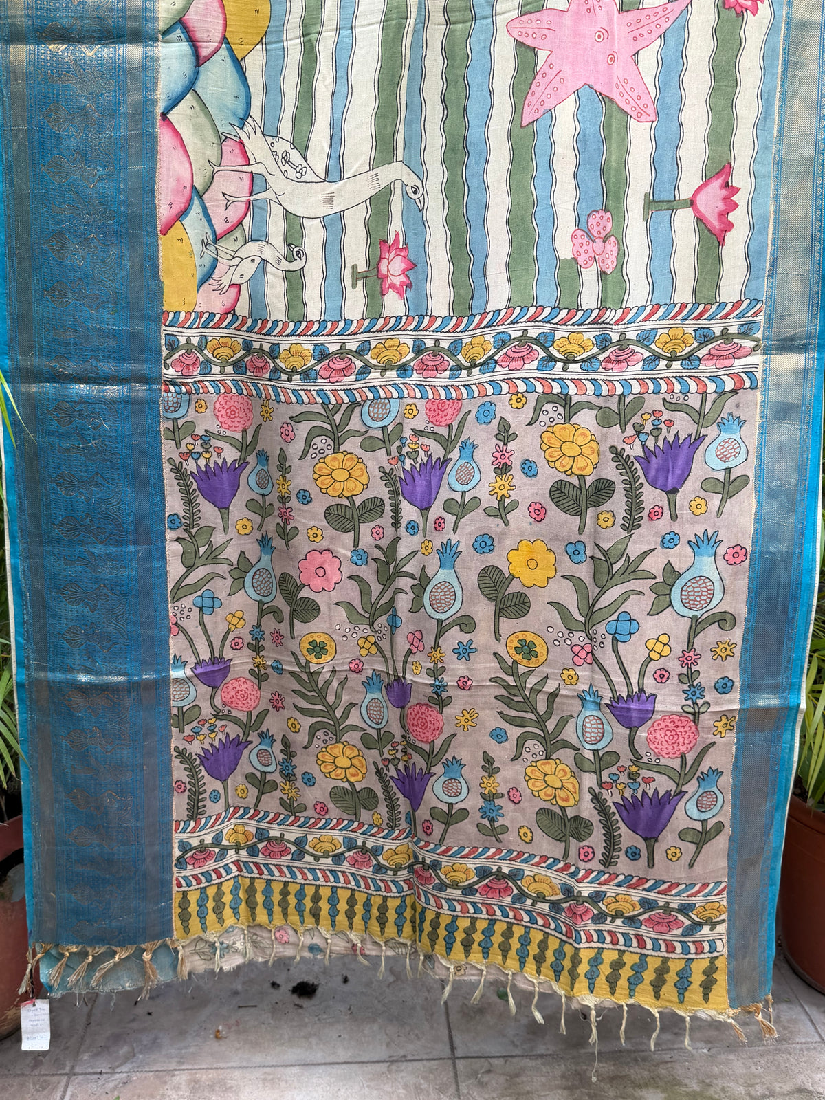 Silkcotton penkalamkari saree