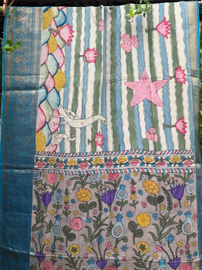 Silkcotton penkalamkari saree