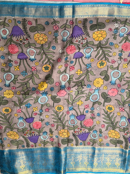Silkcotton penkalamkari saree