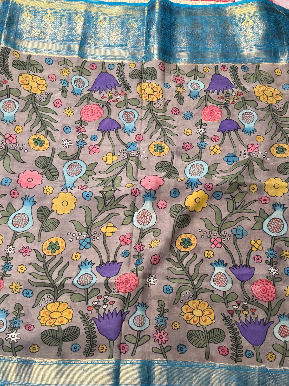 Silkcotton penkalamkari saree