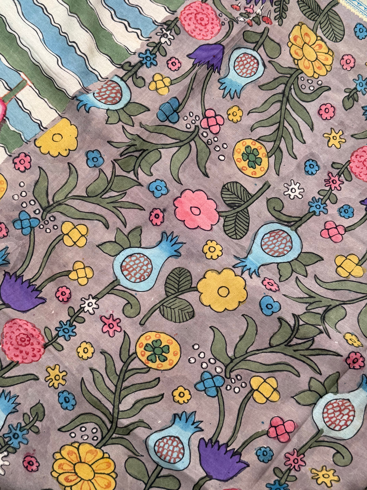 Silkcotton penkalamkari saree