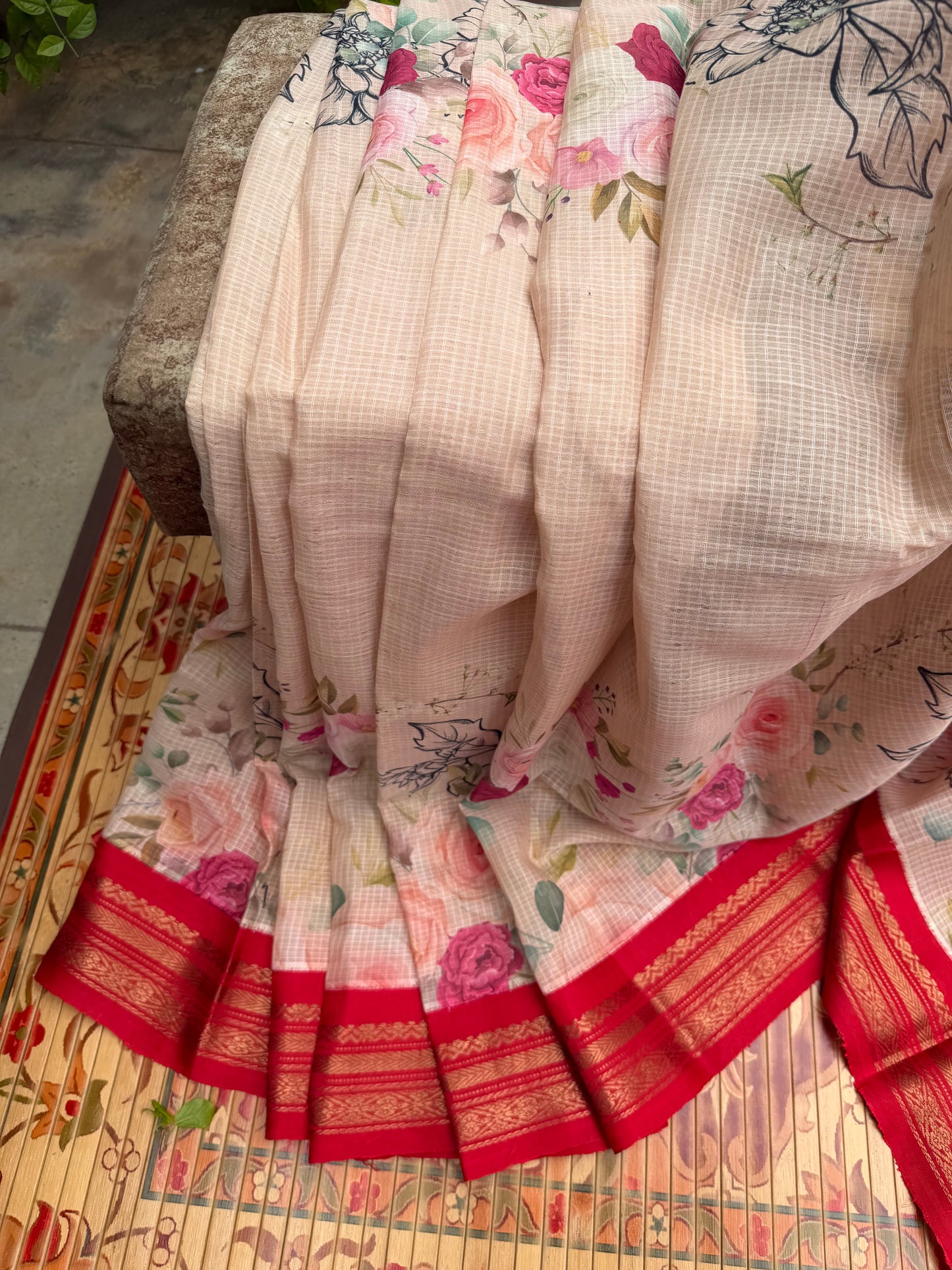 Gadwal cotton with digital print saree