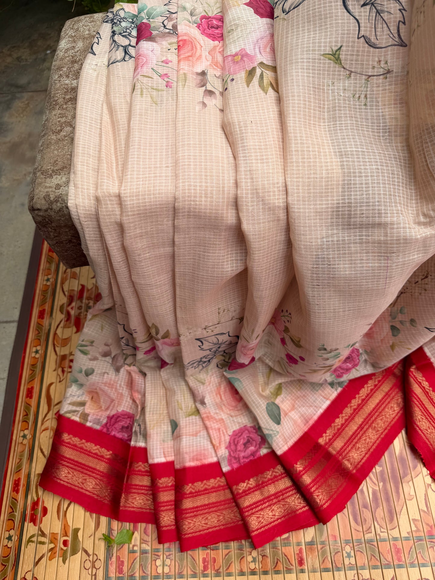 Gadwal cotton with digital print saree