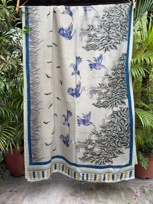Silkcotton penkalamkari saree