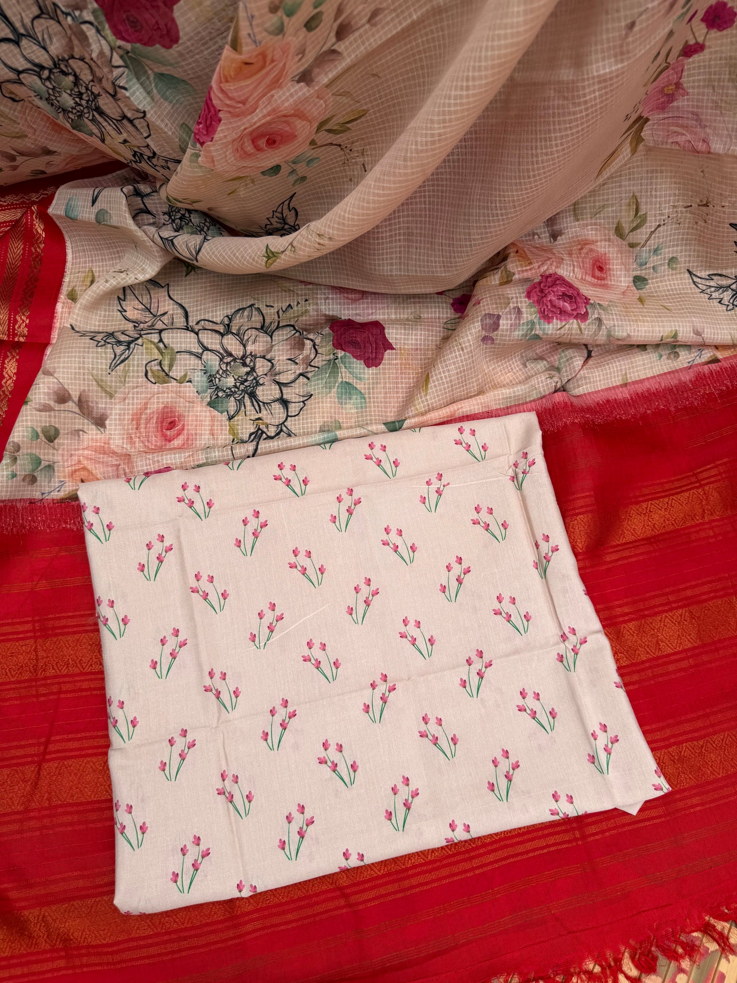 Gadwal cotton with digital print saree