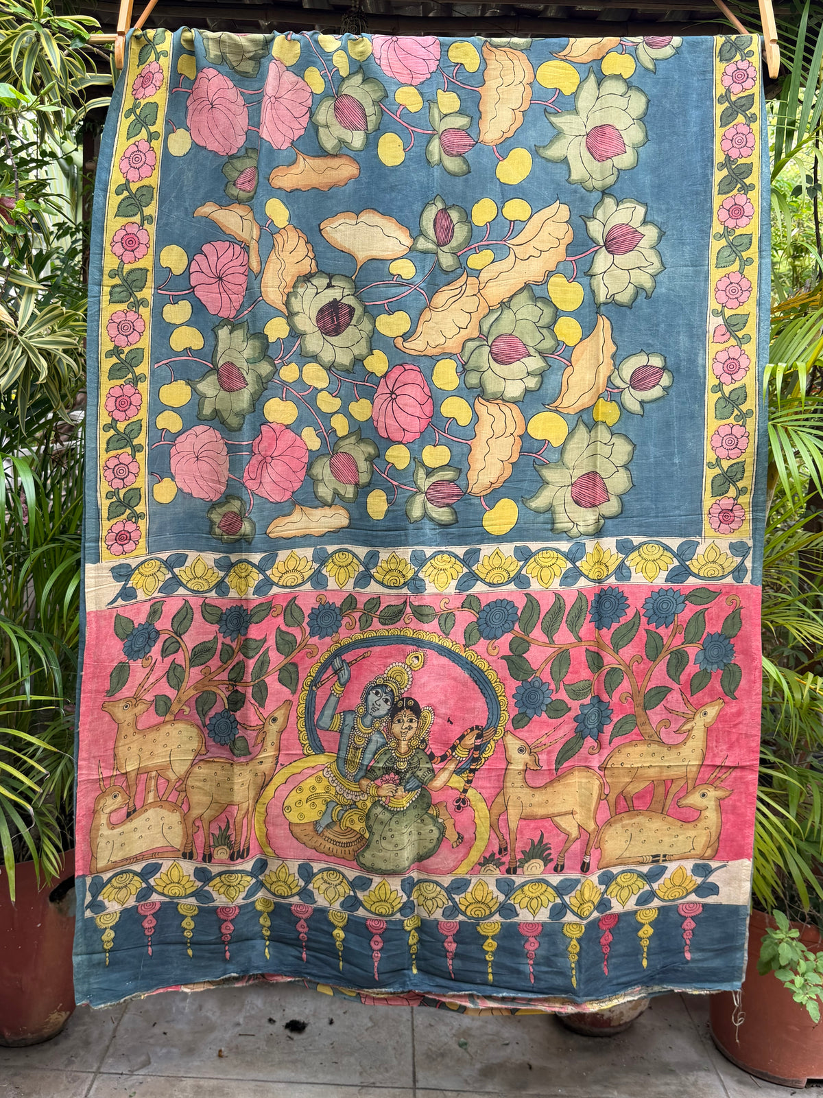 Silkcotton penkalamkari saree