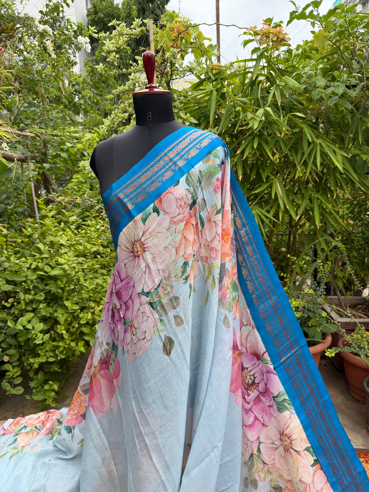 Gadwal cotton with digital print saree