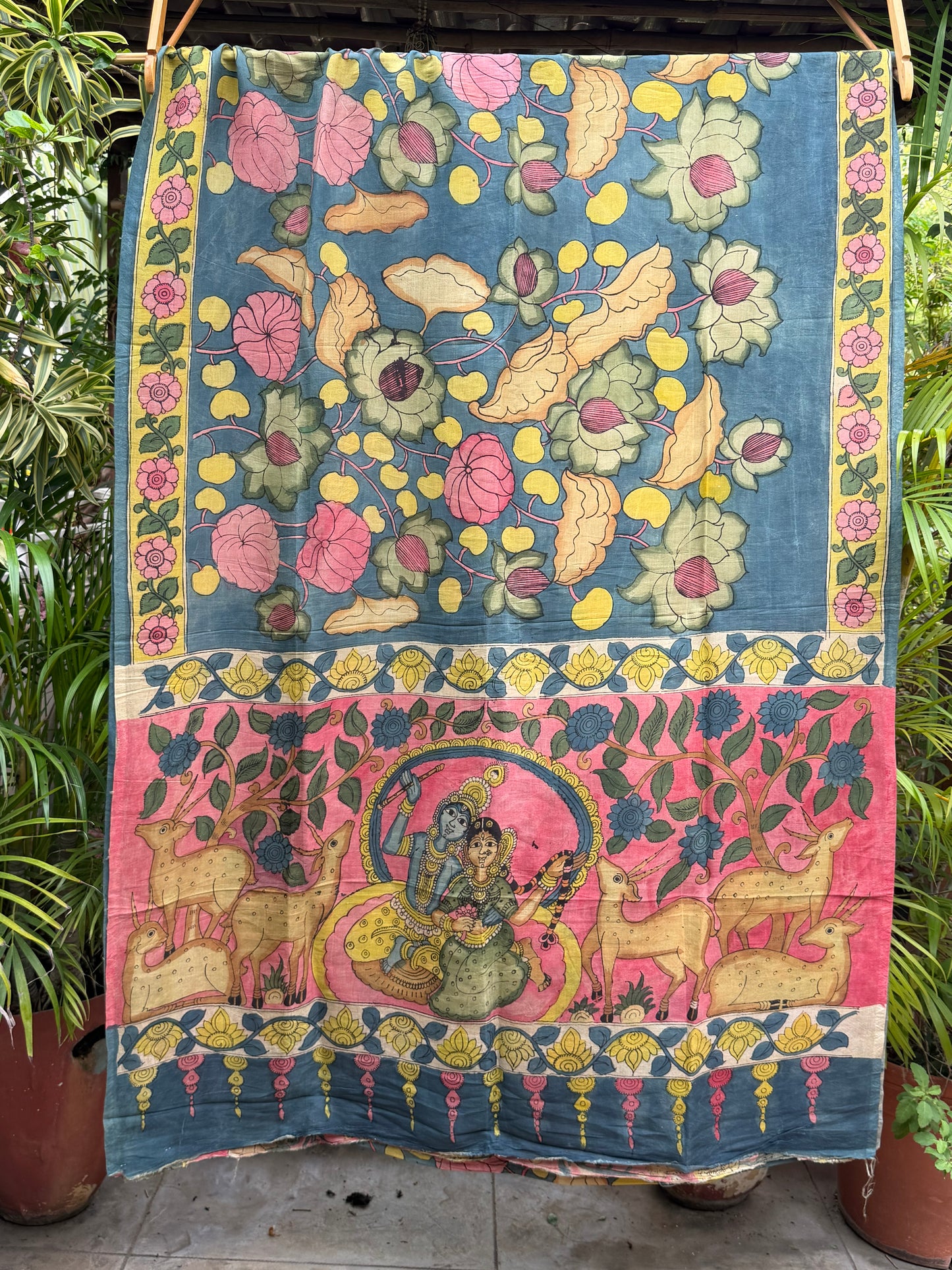 Silkcotton penkalamkari saree