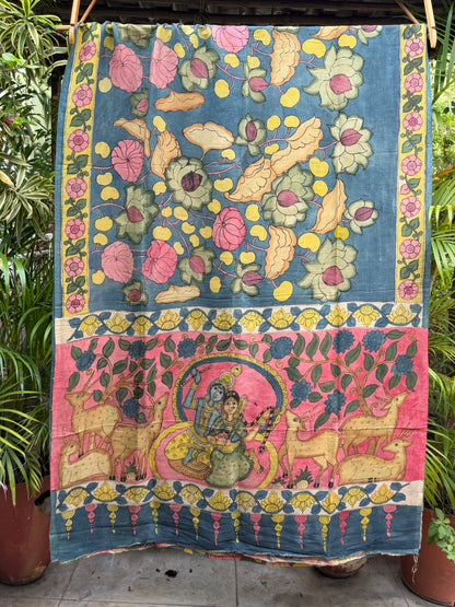 Silkcotton penkalamkari saree