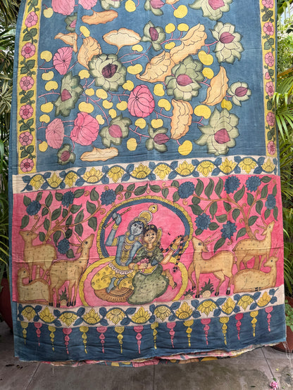 Silkcotton penkalamkari saree