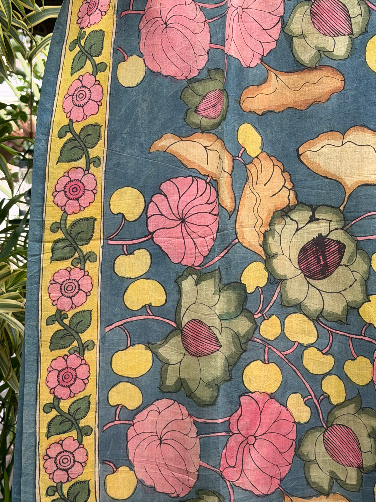 Silkcotton penkalamkari saree