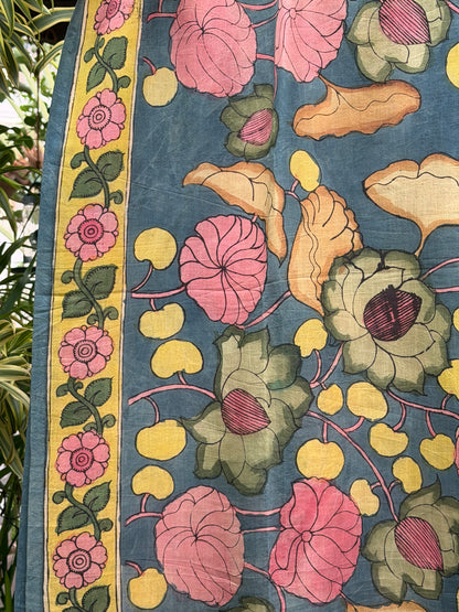 Silkcotton penkalamkari saree