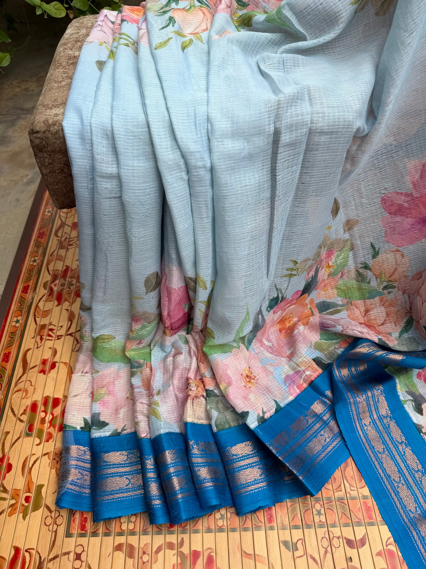 Gadwal cotton with digital print saree
