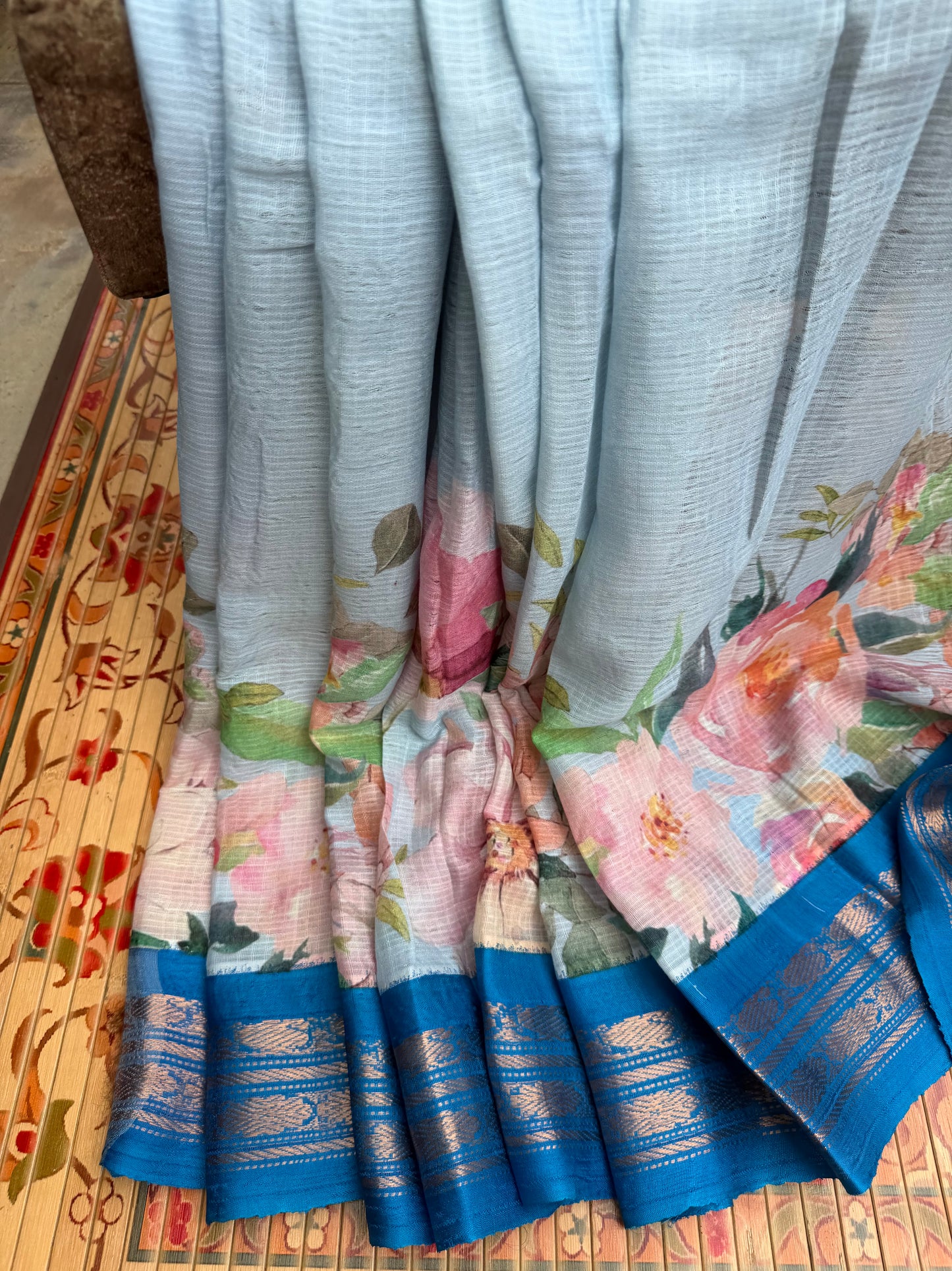Gadwal cotton with digital print saree