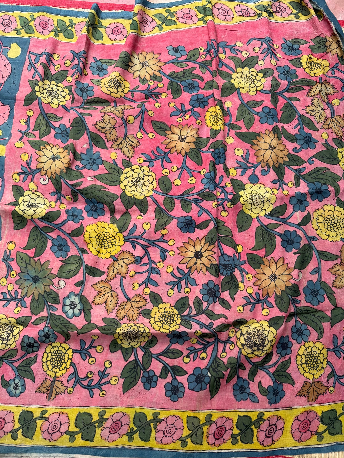 Silkcotton penkalamkari saree