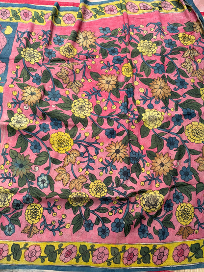 Silkcotton penkalamkari saree