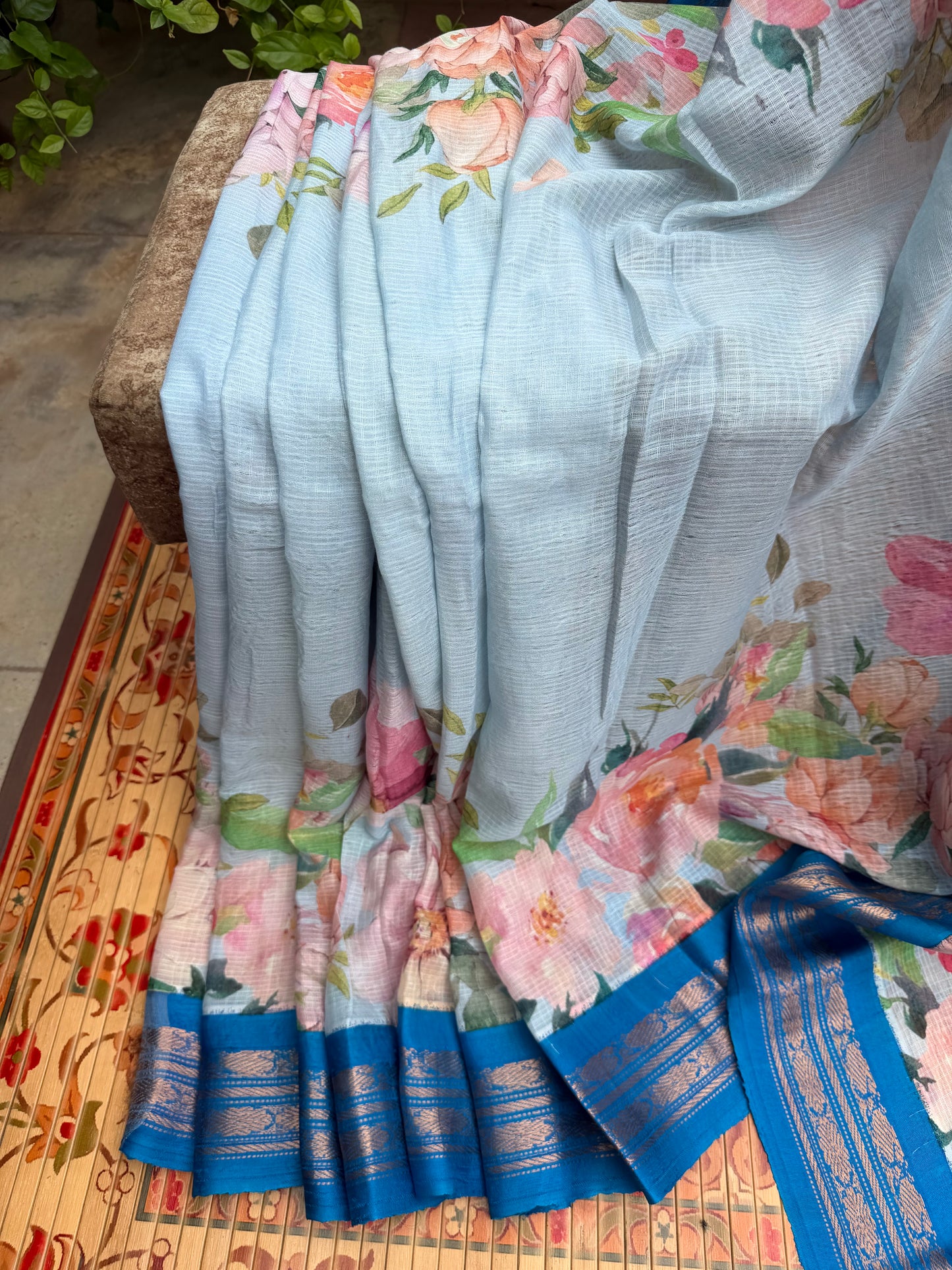 Gadwal cotton with digital print saree