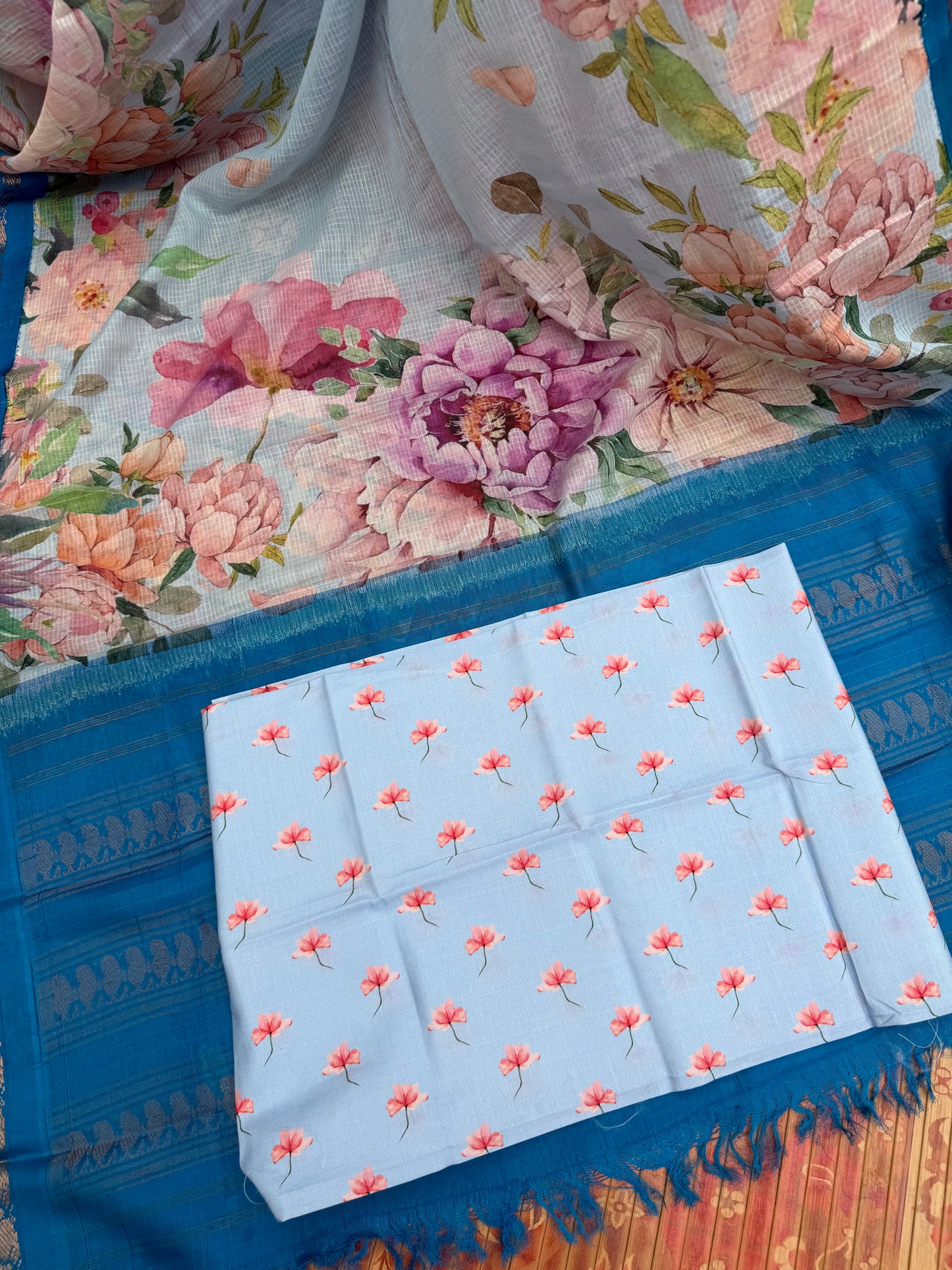 Gadwal cotton with digital print saree