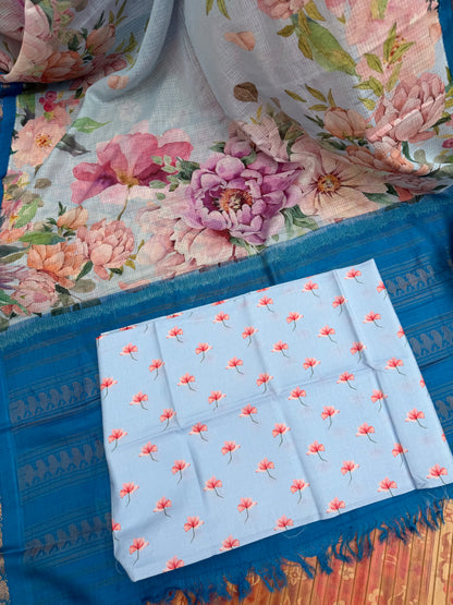 Gadwal cotton with digital print saree