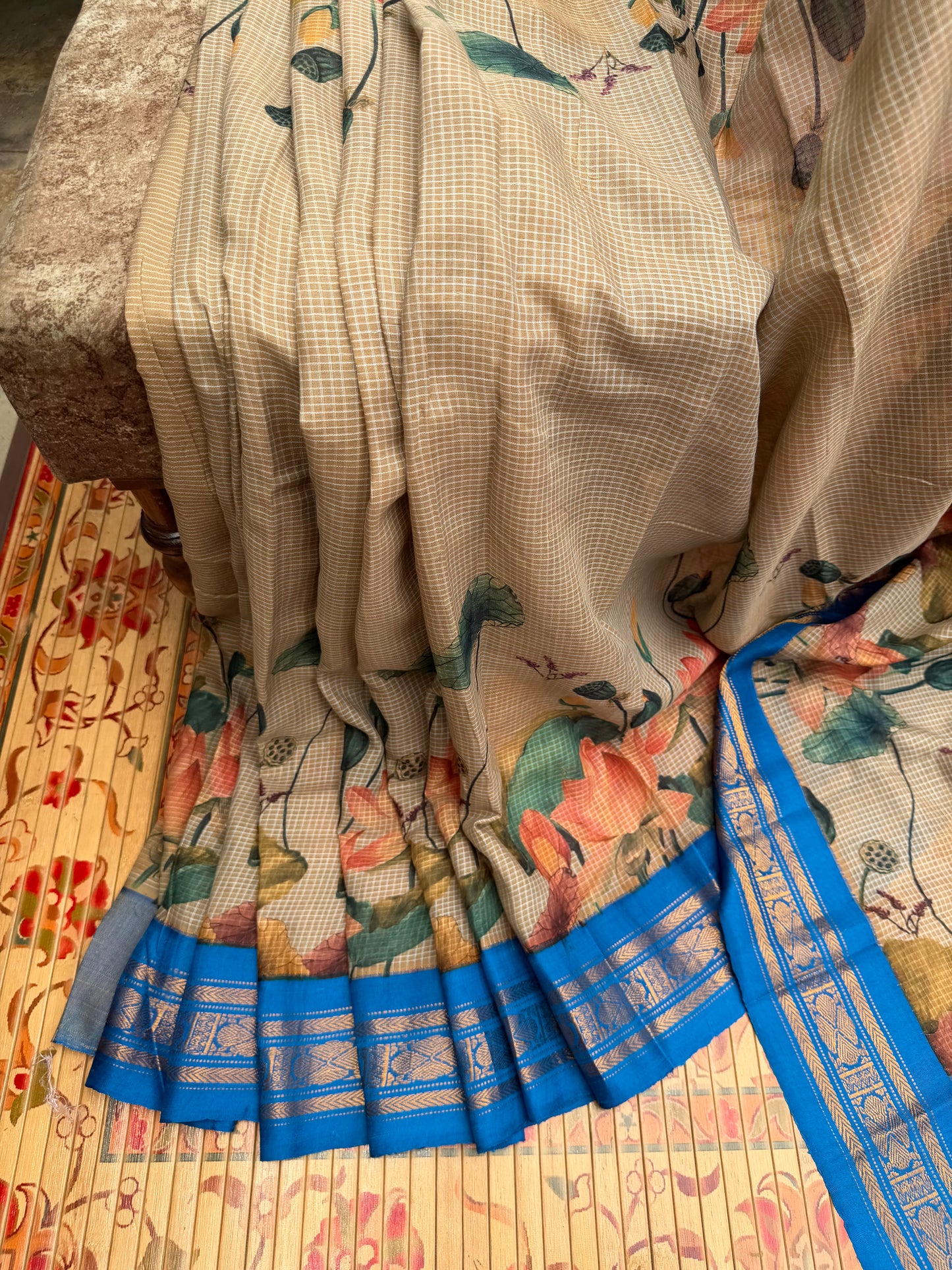 Gadwal cotton with digital print saree