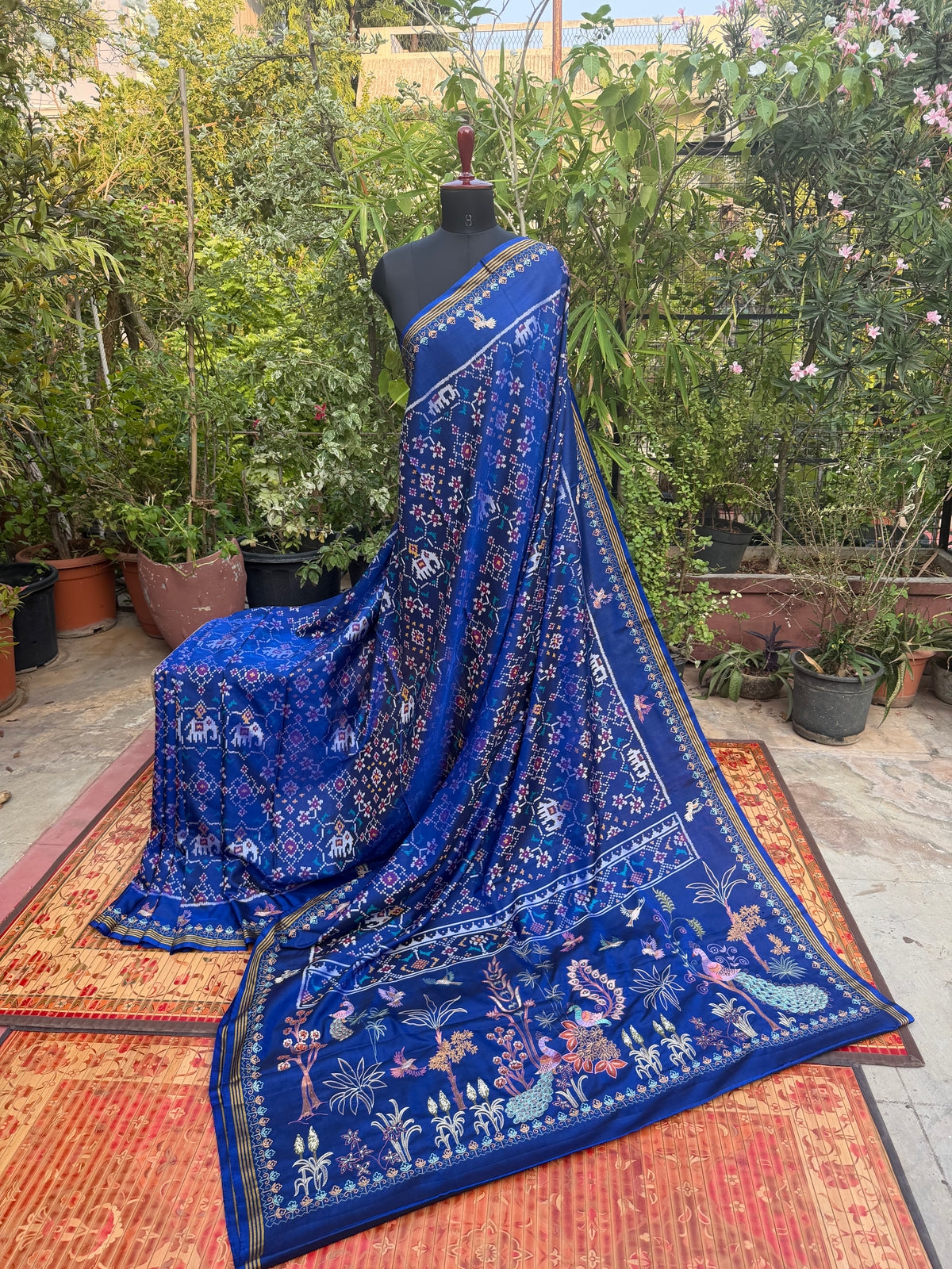 Pure Silk Patola With Aari Work Embroidery