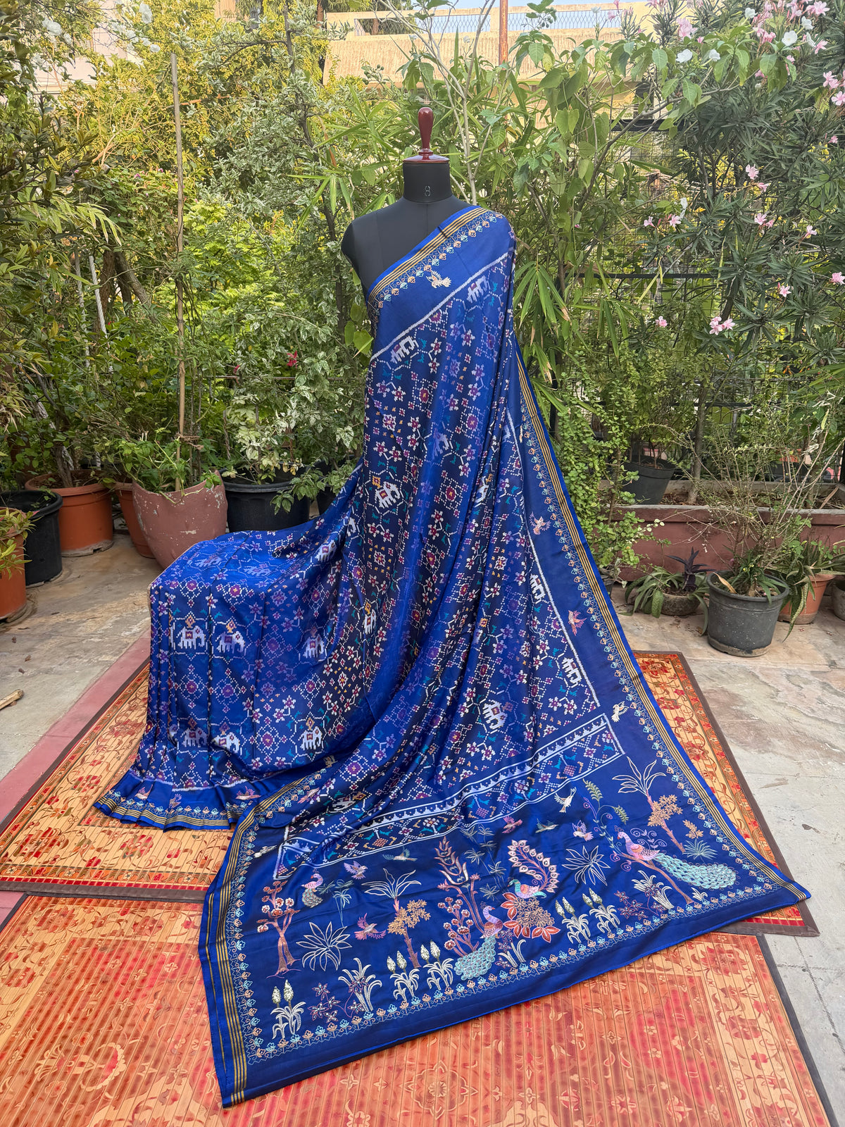Pure Silk Patola With Aari Work Embroidery